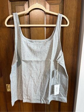 Haven + Floral Light Gray Scoop Tank Top #36